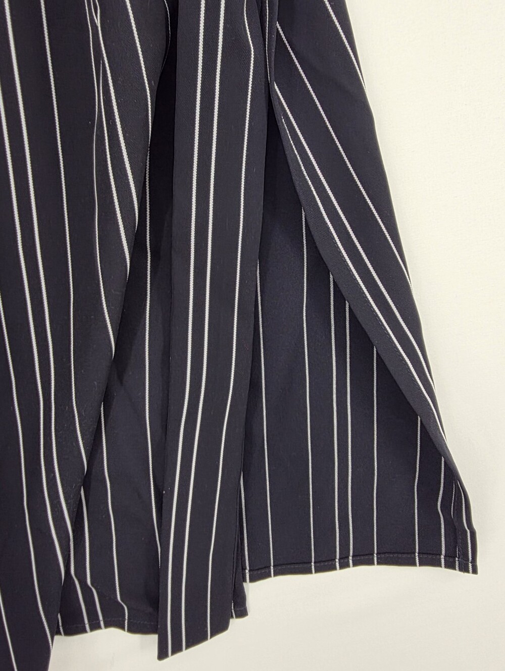 Zara Navy Stripe Duster Cardigan Side Slit Tie Waist Minimalist Coastal Small - Picture 14 of 15